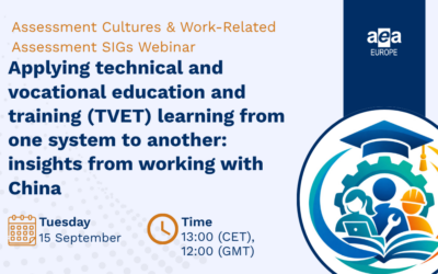 Assessment Cultures and Work-Related Assessment Special Interest Groups – Webinar